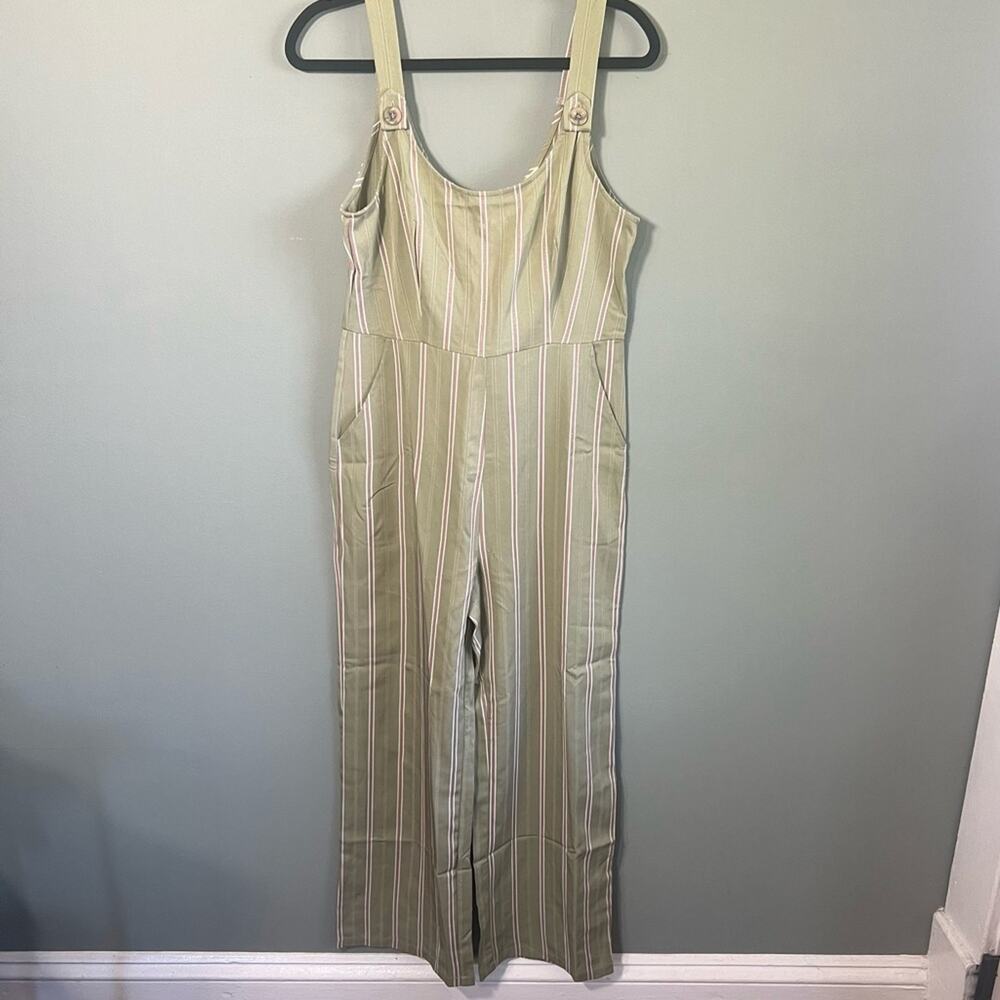 Listicle NWT Sleeveless Summer Chic Wide Leg Jumpsuit Retro Striped Print, M